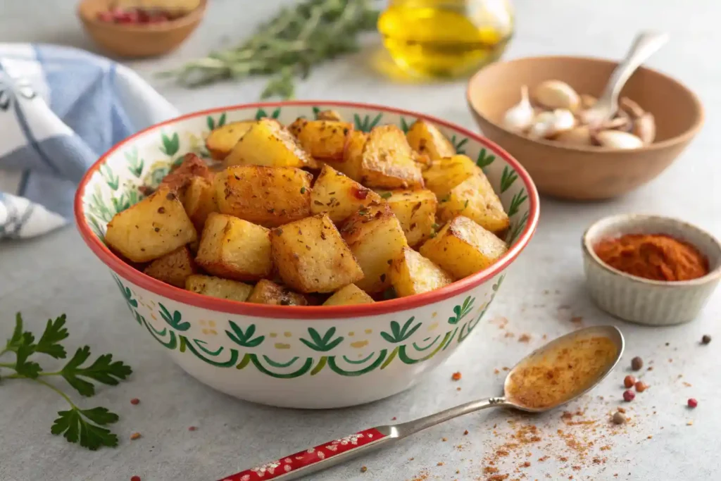 Seasoned potatoes ready for the air fryer