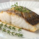 Grilled rockfish fillet with herbs