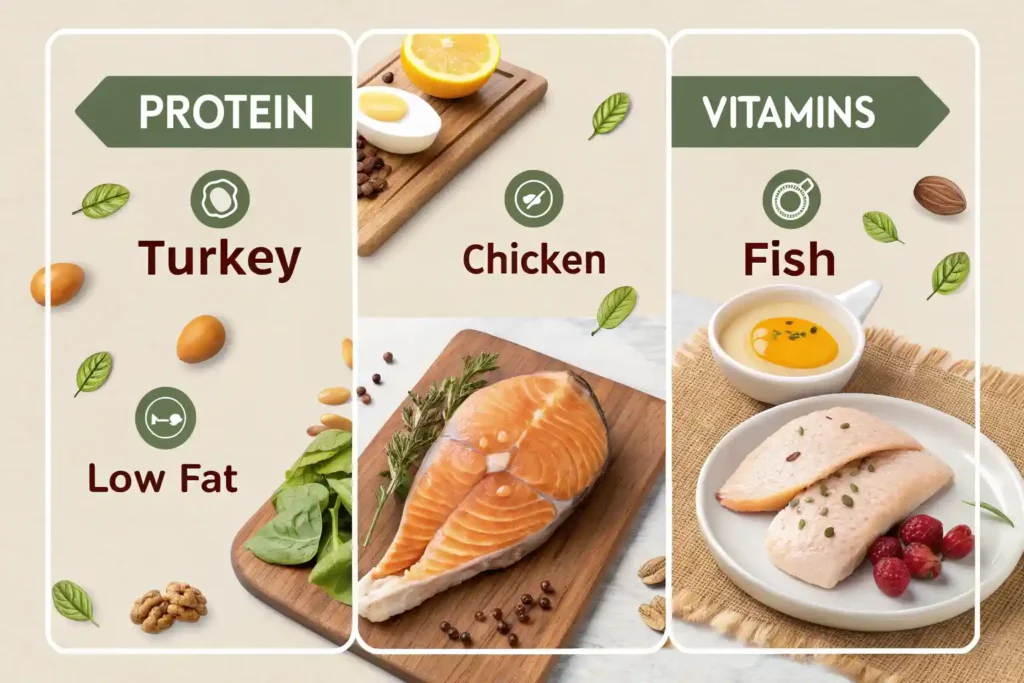 Infographic showing the nutritional benefits of healthy breakfast meats