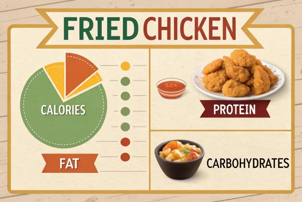 Nutritional breakdown of fried chicken