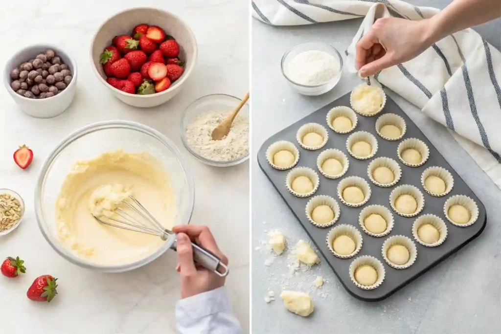 Step-by-step preparation of high protein healthy cheesecake bites