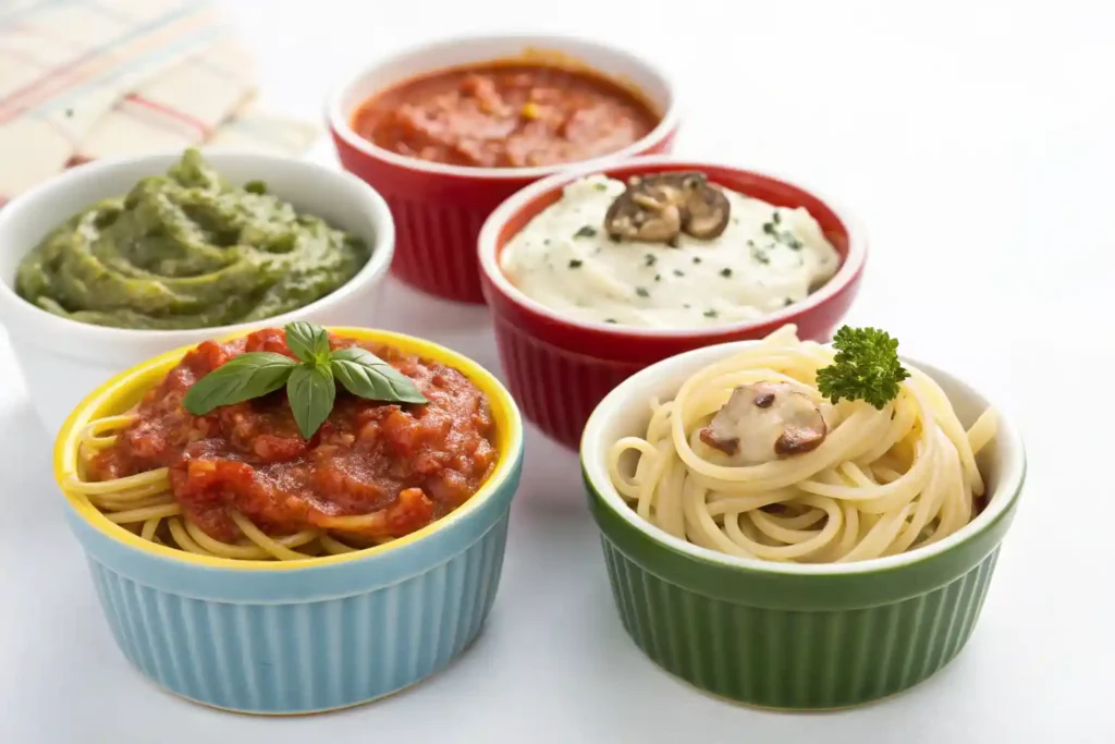 Variety of sauces for chitarra pasta