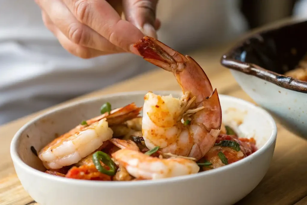 Are tiger shrimp good to eat? - A close-up of a delicious tiger shrimp dish.