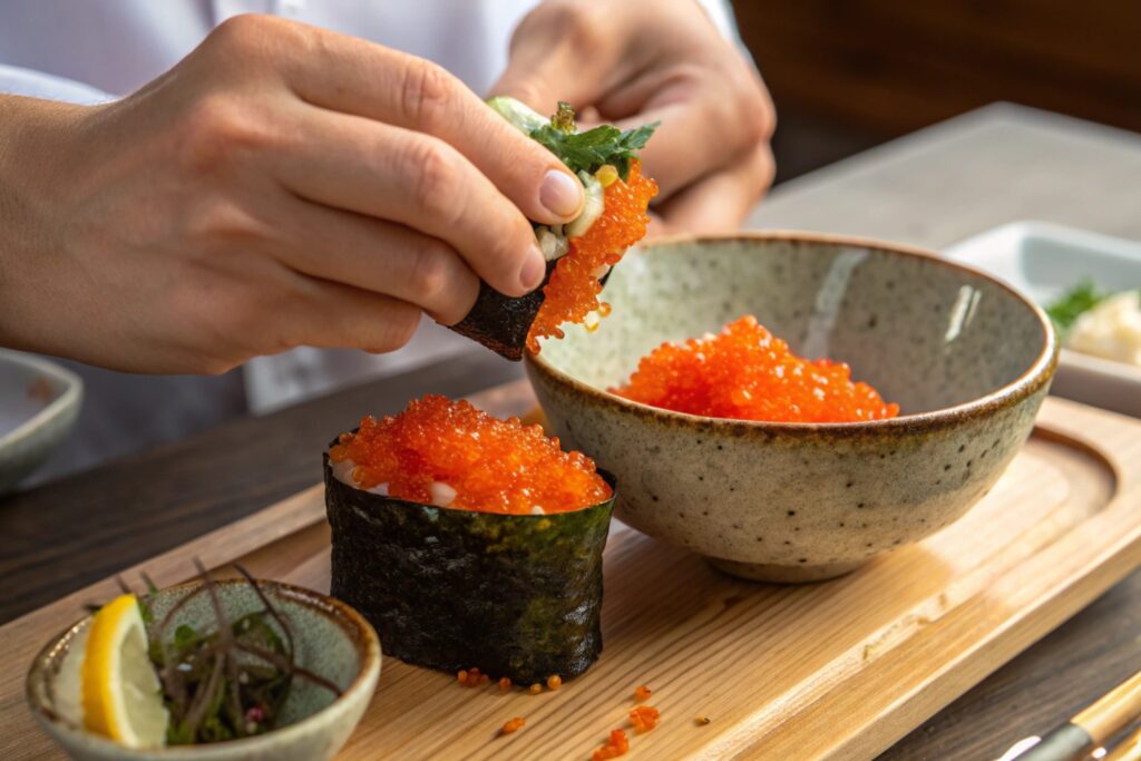 Ingredients for What is Tobiko meal, showcasing fresh components.