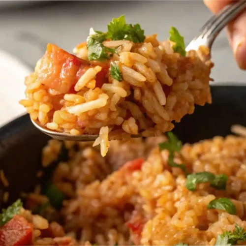 Close Up Of A Mexican Rice Recipe Dish