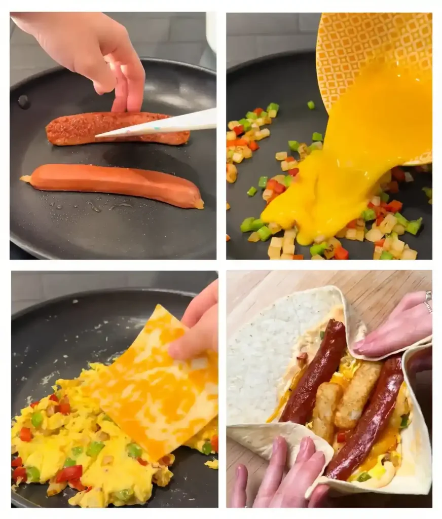 Easy Sausage Egg & Cheese Burritos Prep 2