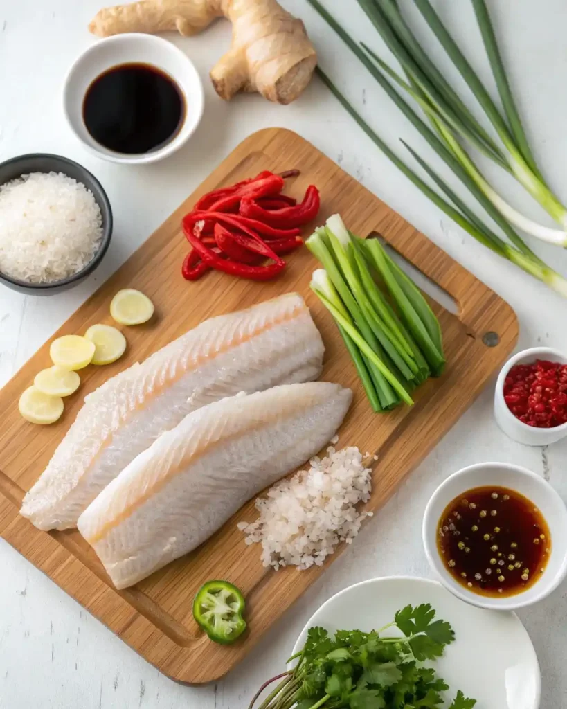 Ingredients For Pan Fried Fish With Scallions